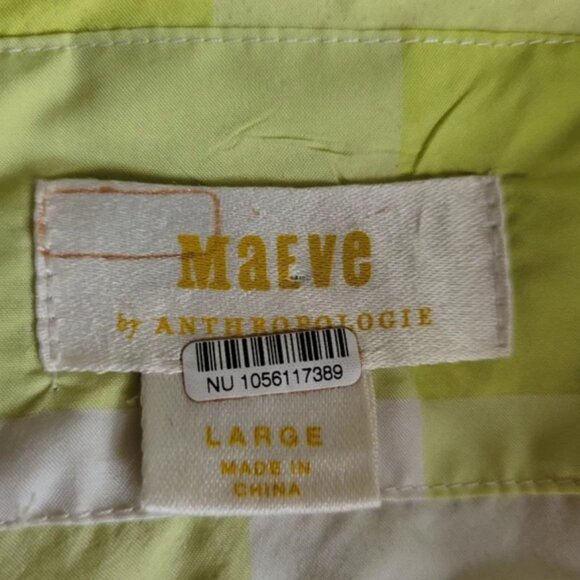 Anthropologie Maeve Checkered Full Maxi Silk Blend Skirt size L - Picture 4 of 6